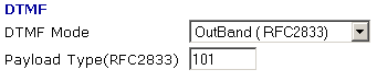 Select Outband Info DTMF for Voicemail