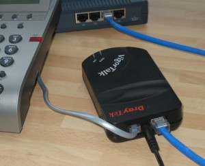 VigorTalk Connected to phone, power and broadband